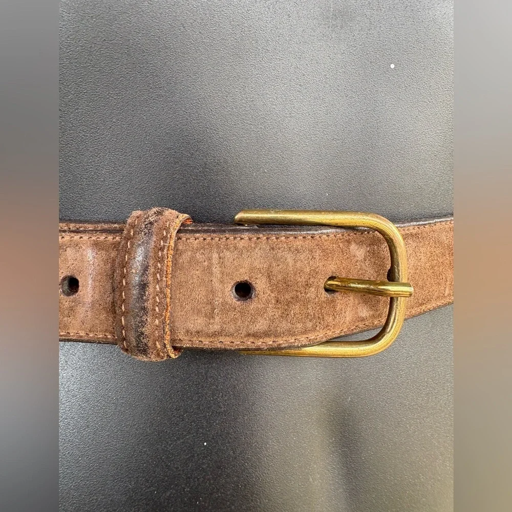 Trafalgar Brown Leather Belt with Brass Buckle sz 38 preloved no flaws - Picture 4 of 6